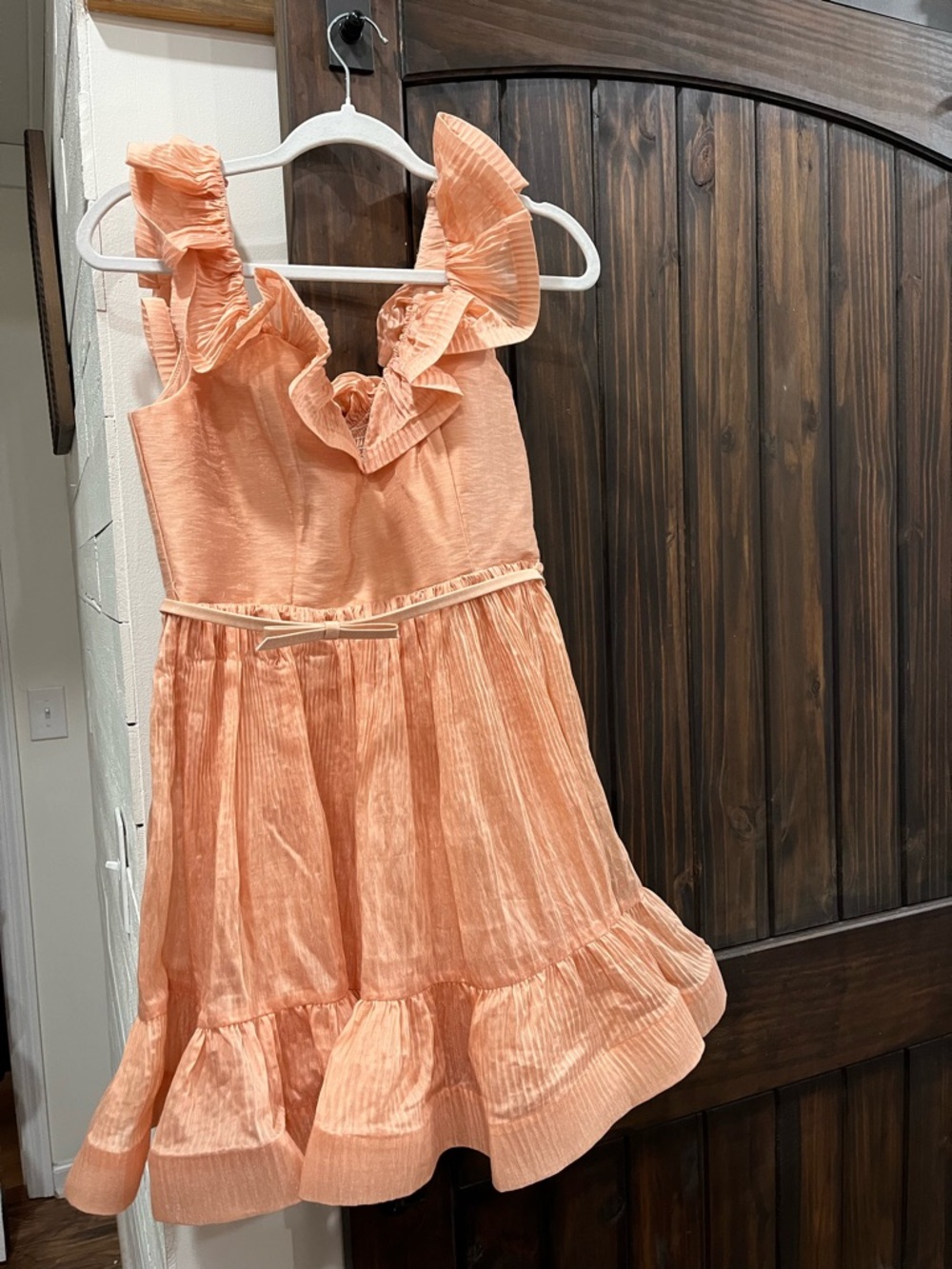 pants Store Boutique women’s Peach Ruffle Sundress with Belt